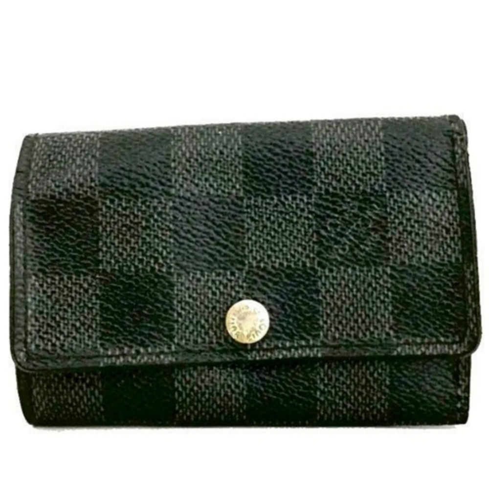 LOUIS VUITTON authentic damier graphite trifold multicles 6 key holder w…